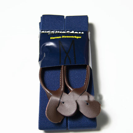 Suspender for Men Y-Back Genuine Leather Suspenders Adjustable Elastic Suspenders