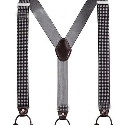 Men Adjustable Elastic Suspenders - Heavy Duty Y-back 6 Strong Clips Suspender Suspenders for Men