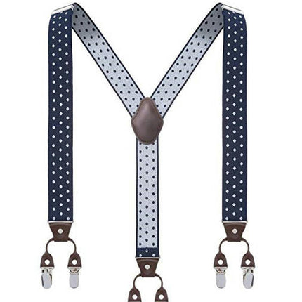 Men Adjustable Elastic Suspenders - Heavy Duty Y-back 6 Strong Clips Suspender Suspenders for Men