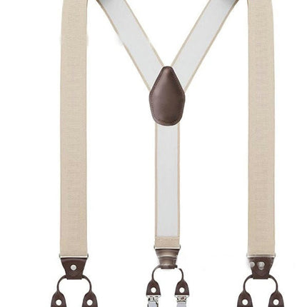 Men Adjustable Elastic Suspenders - Heavy Duty Y-back 6 Strong Clips Suspender Suspenders for Men