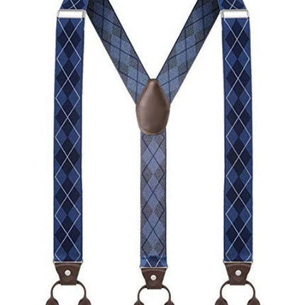 Men Adjustable Elastic Suspenders - Heavy Duty Y-back 6 Strong Clips Suspender Suspenders for Men