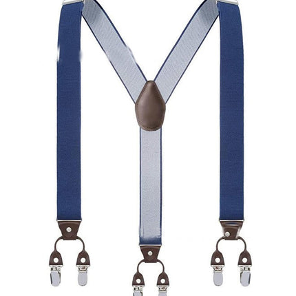 Men Adjustable Elastic Suspenders - Heavy Duty Y-back 6 Strong Clips Suspender Suspenders for Men