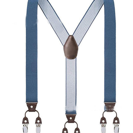 Men Adjustable Elastic Suspenders - Heavy Duty Y-back 6 Strong Clips Suspender Suspenders for Men