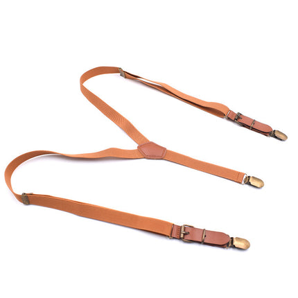 Leather Suspenders for Men Adjustable Elastic Y Back Mens Suspenders Womens Suspenders