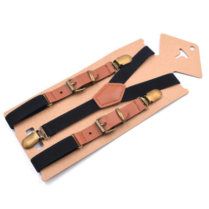 Leather Suspenders for Men Adjustable Elastic Y Back Mens Suspenders Womens Suspenders