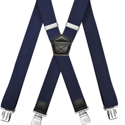 Suspenders for Men 4 Clips Heavy Duty X- Back Adjustable Elastic Suspenders Solid Suspenders