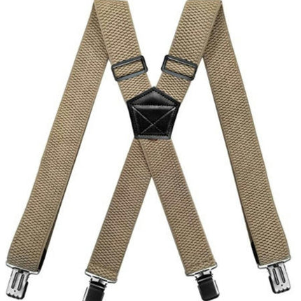 Suspenders for Men 4 Clips Heavy Duty X- Back Adjustable Elastic Suspenders Solid Suspenders