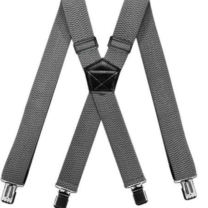 Suspenders for Men 4 Clips Heavy Duty X- Back Adjustable Elastic Suspenders Solid Suspenders