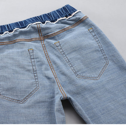 Men's Elasticity Short Jeans Casual Denim Shorts with pockets