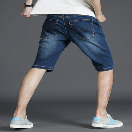 Men's Elasticity Short Jeans Casual Denim Shorts with pockets