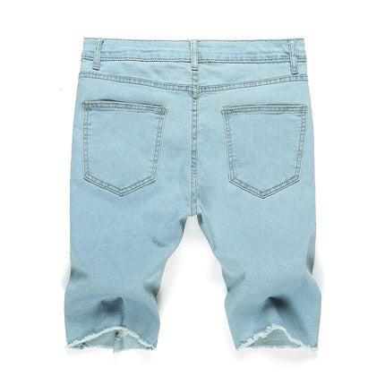 Men's Fashion Ripped Short Jeans Casual Denim Shorts with Hole