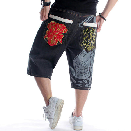 Men's Baggy Hip Hop Shorts Loose Fashion Denim Shorts