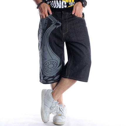 Men's Baggy Hip Hop Shorts Loose Fashion Denim Shorts