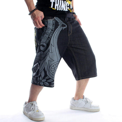 Men's Baggy Hip Hop Shorts Loose Fashion Denim Shorts