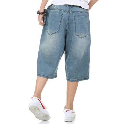 Baggy Jean Shorts for Men Casual Loose Fit Denim Shorts