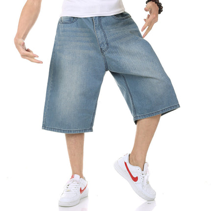 Baggy Jean Shorts for Men Casual Loose Fit Denim Shorts