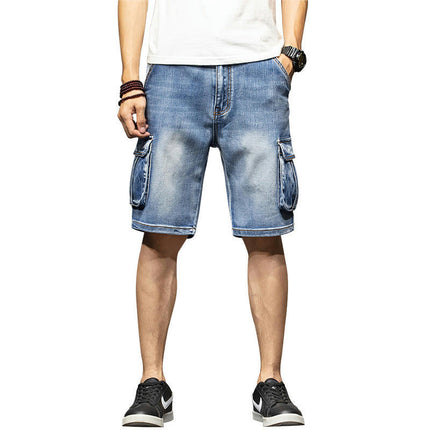 Men's Cargo Denim Jeans Shorts with Multi Pockets