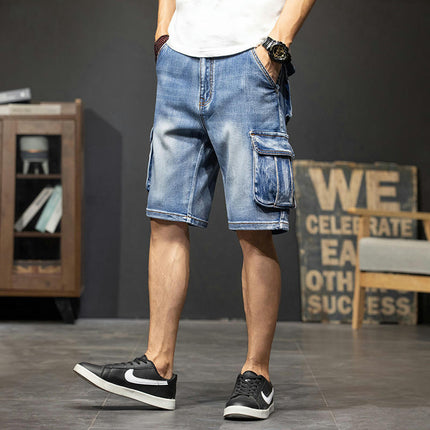 Men's Cargo Denim Jeans Shorts with Multi Pockets