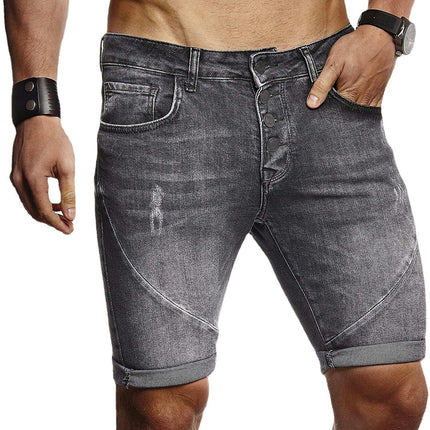 Jean Short for Men, Men's Casual Stretch Slim Fit Denim Short