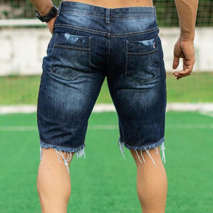 Men's Casual Denim Shorts Stretch Slim Fit Ripped Jean Shorts for Men