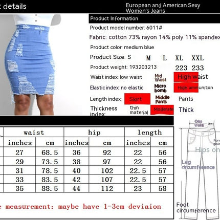 Women's Casual Distressed A-Line Ripped Denim Short Skirt