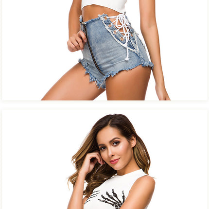 Women Sexy Cut Off High Waist Denim Jeans Shorts Mini Hot Pants