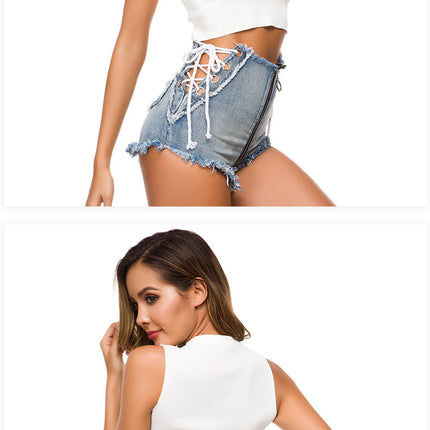 Women Sexy Cut Off High Waist Denim Jeans Shorts Mini Hot Pants