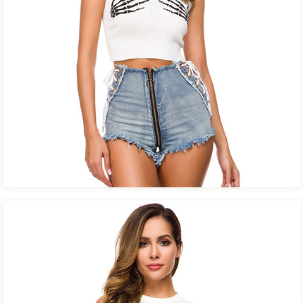 Women Sexy Cut Off High Waist Denim Jeans Shorts Mini Hot Pants