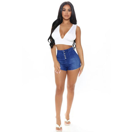 Women's High Waist Short Jeans stretch Denim Shorts