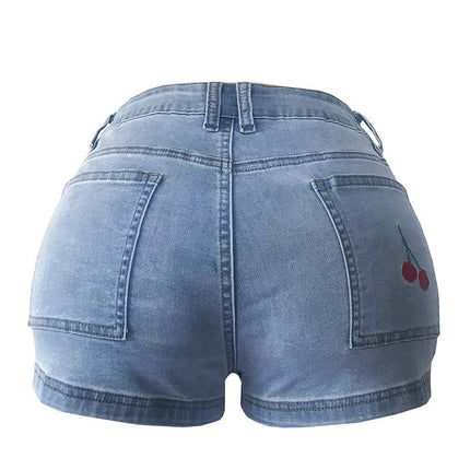 Women's Jean Shorts Stretchy Mid Waisted Casual Denim Shorts