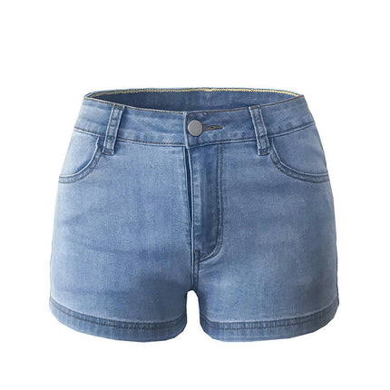 Women's Jean Shorts Stretchy Mid Waisted Casual Denim Shorts