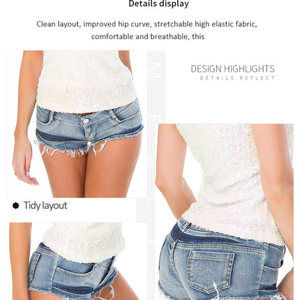 Women's Sexy Low Rise Mini Denim Shorts Jeans Hot Pants