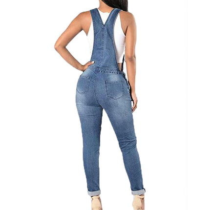 Women's Casual Stretch Adjustable Denim Bib Overalls Jeans Pants Jumpsuits