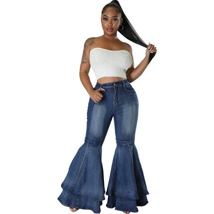 Skinny Ripped Bell Bottom Jeans for Women High Waisted Flared Jean Pants