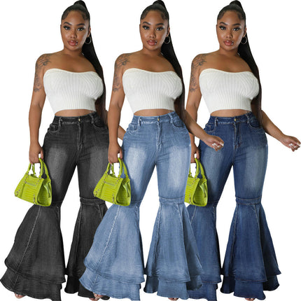 Skinny Ripped Bell Bottom Jeans for Women High Waisted Flared Jean Pants