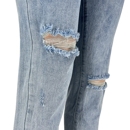 Women Ripped High Waisted Jeans Distressed Denim Pants with Hole