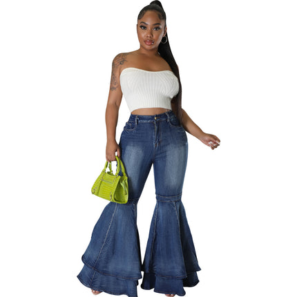 Skinny Ripped Bell Bottom Jeans for Women High Waisted Flared Jean Pants