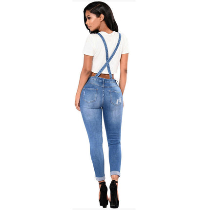 Women's Casual Adjustable Denim Bib Overalls Jeans Pants Jumpsuits