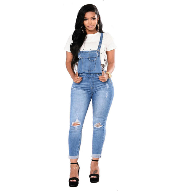 Women's Casual Adjustable Denim Bib Overalls Jeans Pants Jumpsuits