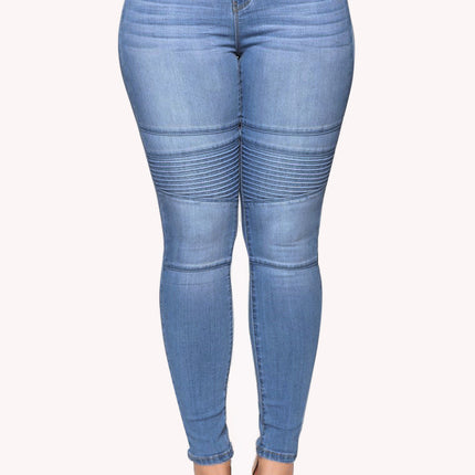 Jeans for Women Mid Waisted Stretch Skinny Denim Pants