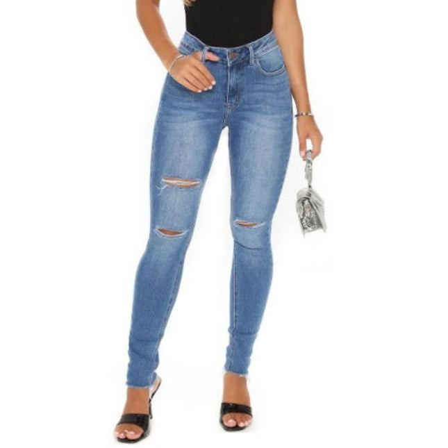 Women's Ripped Skinny Slim Fit Jeans Stretchy Denim Pants