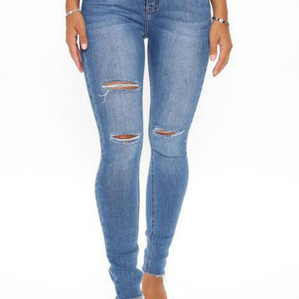 Women's Ripped Skinny Slim Fit Jeans Stretchy Denim Pants