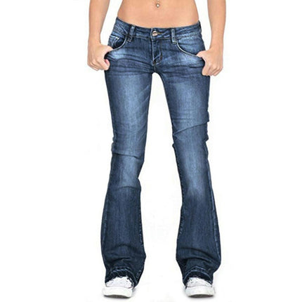 Bell Bottom Jeans for Women Mid Waisted Flare Denim Pants