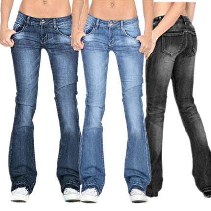 Bell Bottom Jeans for Women Mid Waisted Flare Denim Pants