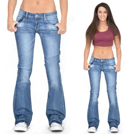 Bell Bottom Jeans for Women Mid Waisted Flare Denim Pants