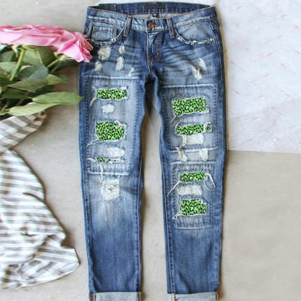 Women's Boyfriend Jeans Ripped Distressed Denim Pants