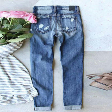 Women's Boyfriend Jeans Ripped Distressed Denim Pants