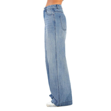 Women's Baggy Wide Leg Casual Jeans High Waisted Denim Pants