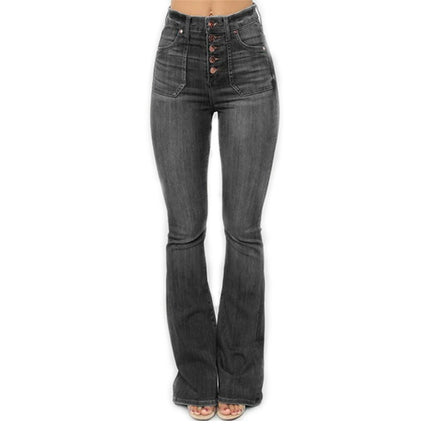 Women's Flare Jeans Mid Waist Jean for Women Stretch Denim Pants