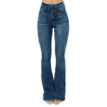 Women's Flare Jeans Mid Waist Jean for Women Stretch Denim Pants